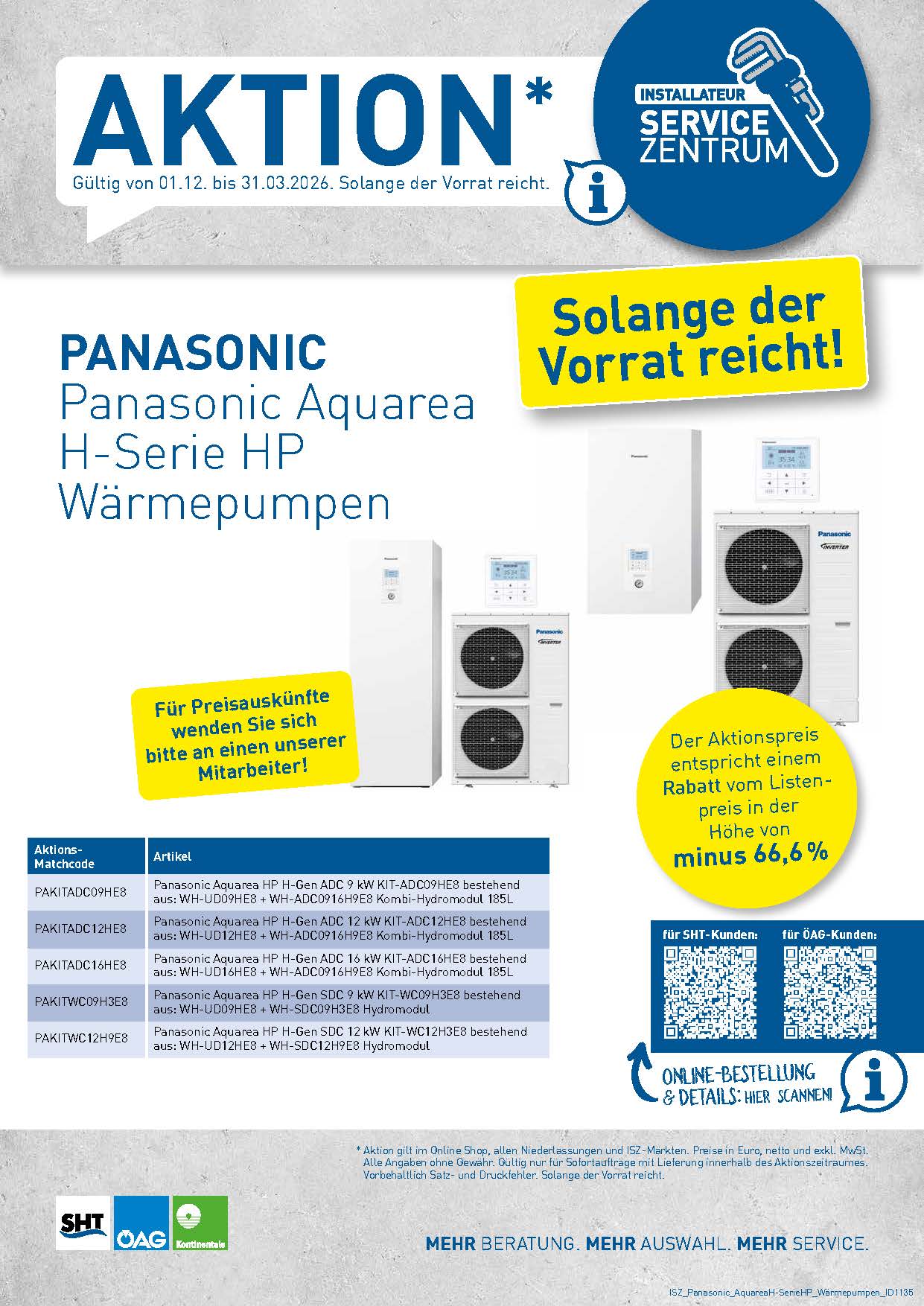 Panasonic AquareaH-SerieHP Wärmepumpen