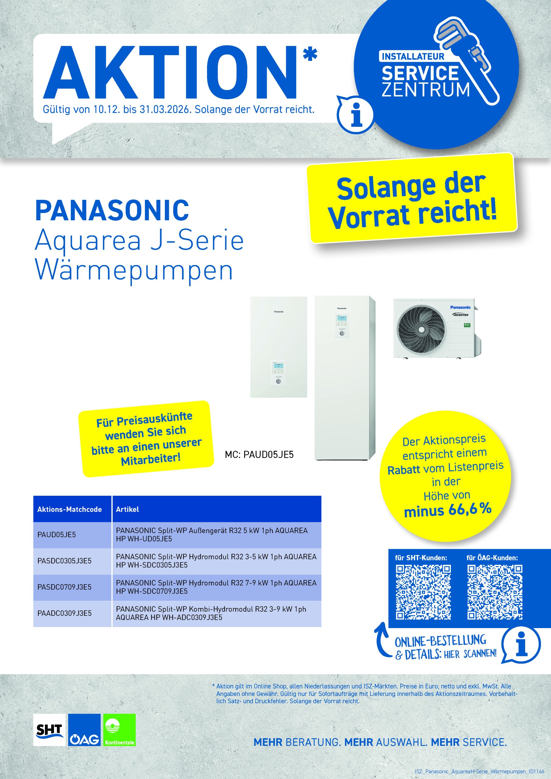 Aktion PANASONIC Aquarea J-Serie Wärmepumpen