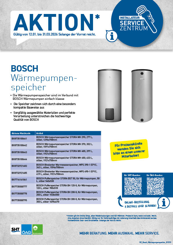 Aktion BOSCH Wärmepumpenspeicher